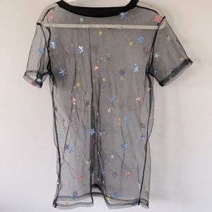 Sheer Sequined T-Shirt Dress